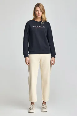 Polo Club Sweat-Shirts*Sweat-shirt et logo caoutchouté Bleu Marine