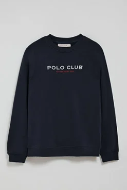 Polo Club Sweat-Shirts*Sweat-shirt et logo caoutchouté Bleu Marine