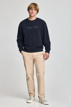Polo Club Sweat-Shirts*Sweat-shirt surdimensionné à col ras du cou avec logo Minimal Combo Bleu Marine