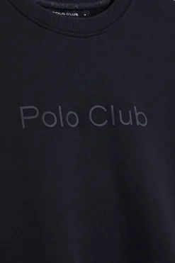 Polo Club Sweat-Shirts*Sweat-shirt surdimensionné à col ras du cou avec logo Minimal Combo Bleu Marine