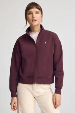 Polo Club Sweat-Shirts*Sweat-shirt bordeaux à col montant, fermeture éclair avec logo Rigby Bourgogne