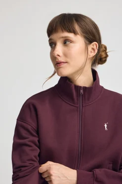 Polo Club Sweat-Shirts*Sweat-shirt bordeaux à col montant, fermeture éclair avec logo Rigby Bourgogne