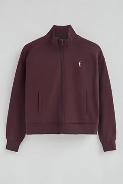 Polo Club Sweat-Shirts*Sweat-shirt bordeaux à col montant, fermeture éclair avec logo Rigby Bourgogne
