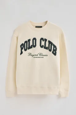 Polo Club Sweat-Shirts*Sweat-shirt couleur écrue à coupe ample Established 2012 Beige