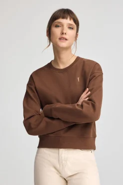 Polo Club Sweat-Shirts*Sweat-shirt couleur moka à la coupe boxy et logo Rigby Go Mocca