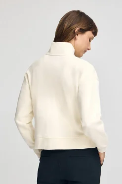 Polo Club Sweat-Shirts*Sweat-shirt écru à col montant, fermeture éclair avec logo Rigby Beige