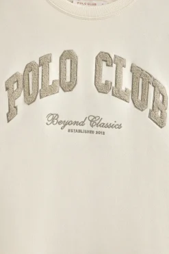Polo Club Sweat-Shirts*Sweat-shirt écru à coupe ample avec logo Established 2012 Beige