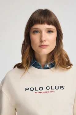 Polo Club Sweat-Shirts*Sweat-shirt écru à coupe boxy Established 2012 Beige