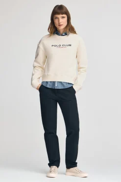 Polo Club Sweat-Shirts*Sweat-shirt écru à coupe boxy Established 2012 Beige