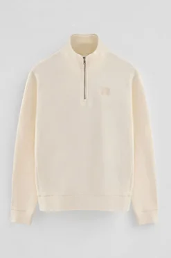 Polo Club Sweat-Shirts*Sweat-shirt écru à fermeture éclair partielle et logo Beige