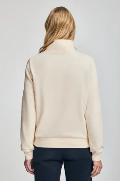 Polo Club Sweat-Shirts*Sweat-shirt écru à fermeture éclair partielle et broderie Rigby Go Beige