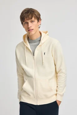 Polo Club Sweat-Shirts*Sweat-shirt écru avec capuche, fermeture éclair et logo Rigby Go Beige