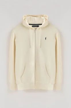 Polo Club Sweat-Shirts*Sweat-shirt écru avec capuche, fermeture éclair et logo Rigby Go Beige