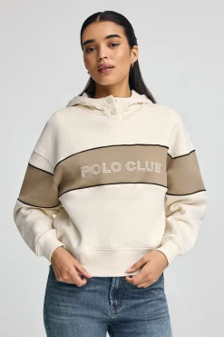 Polo Club Sweat-Shirts*Sweat-shirt écru avec capuche et logo Beige