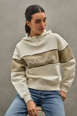 Polo Club Sweat-Shirts*Sweat-shirt écru avec capuche et logo Beige