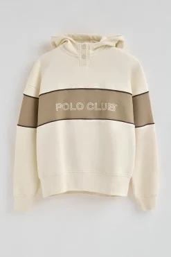 Polo Club Sweat-Shirts*Sweat-shirt écru avec capuche et logo Beige