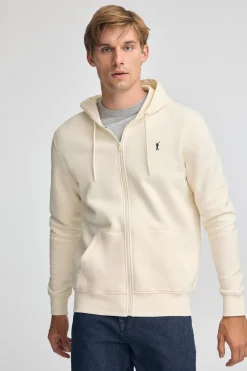 Polo Club Sweat-Shirts*Sweat-shirt écru avec capuche, fermeture éclair et logo Rigby Go Beige