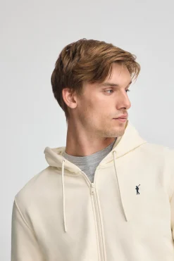 Polo Club Sweat-Shirts*Sweat-shirt écru avec capuche, fermeture éclair et logo Rigby Go Beige