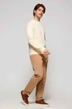 Polo Club Sweat-Shirts*Sweat-shirt écru détente à col ras du cou et broderie Rigby Go Beige