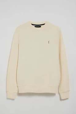 Polo Club Sweat-Shirts*Sweat-shirt écru détente à col ras du cou et broderie Rigby Go Beige