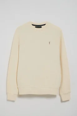 Polo Club Sweat-Shirts*Sweat-shirt écru détente à col ras du cou et broderie Rigby Go Beige