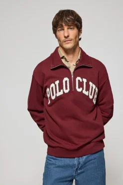 Polo Club Sweat-Shirts*Sweat-shirt Seldon à fermeture éclair partielle avec imprimé Grenat