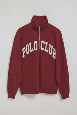Polo Club Sweat-Shirts*Sweat-shirt Seldon à fermeture éclair partielle avec imprimé Grenat