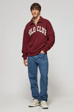Polo Club Sweat-Shirts*Sweat-shirt Seldon à fermeture éclair partielle avec imprimé Grenat