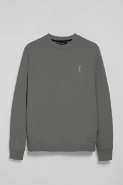 Polo Club Sweat-Shirts*Sweat-shirt gris détente à col ras du cou avec logo Rigby caoutchouté Asphalte