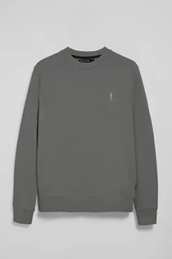Polo Club Sweat-Shirts*Sweat-shirt gris détente à col ras du cou avec logo Rigby caoutchouté Asphalte