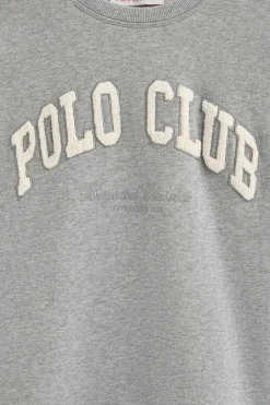 Polo Club Sweat-Shirts*Sweat-shirt gris chiné à coupe ample avec logo Established 2012 Gris Vigoré