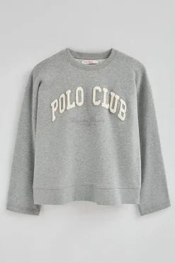 Polo Club Sweat-Shirts*Sweat-shirt gris chiné à coupe ample avec logo Established 2012 Gris Vigoré