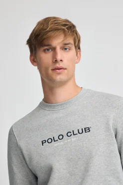 Polo Club Sweat-Shirts*Sweat-shirt gris chiné à coupe décontractée Established 2012 Gris Vigoré