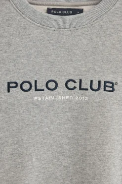 Polo Club Sweat-Shirts*Sweat-shirt gris chiné à coupe décontractée Established 2012 Gris Vigoré