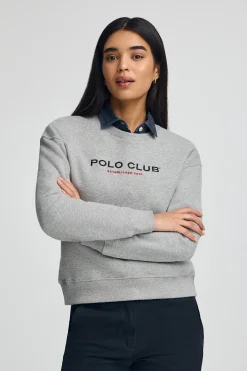 Polo Club Sweat-Shirts*Sweat-shirt gris chiné à coupe boxy Established 2012 Gris Vigoré
