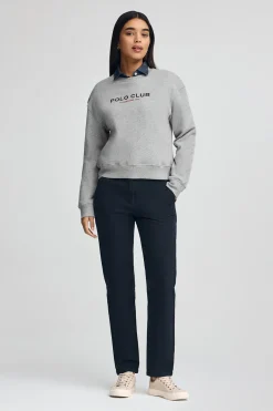 Polo Club Sweat-Shirts*Sweat-shirt gris chiné à coupe boxy Established 2012 Gris Vigoré
