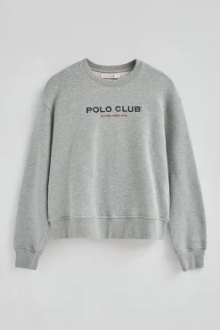 Polo Club Sweat-Shirts*Sweat-shirt gris chiné à coupe boxy Established 2012 Gris Vigoré