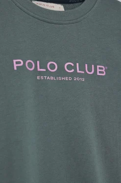 Polo Club Sweat-Shirts*Sweat-shirt gris et logo caoutchouté Gris Pierre