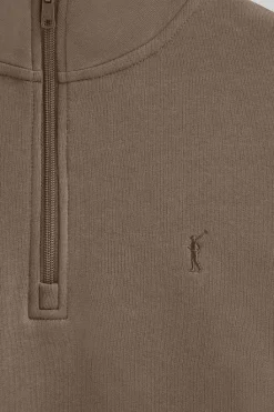 Polo Club Sweat-Shirts*Sweat-shirt marron à fermeture éclair partielle et logo Rigby Go Brun
