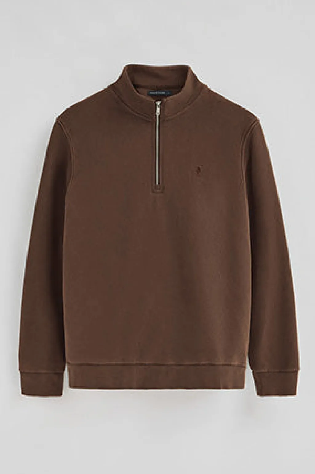 Polo Club Sweat-Shirts*Sweat-shirt à fermeture éclair partielle et effet délavé et logo Rigby Go Marron foncé