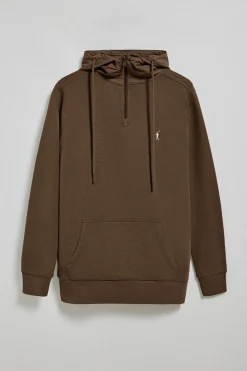 Polo Club Sweat-Shirts*Sweat-shirt à fermeture éclair partielle avec capuche et broderie Rigby Go Marron foncé