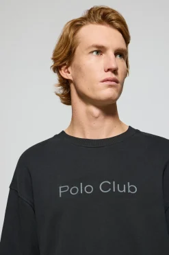 Polo Club Sweat-Shirts*Sweat-shirt à col ras du cou et logo Noir