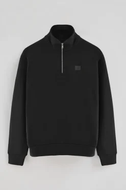 Polo Club Sweat-Shirts*Sweat-shirt à fermeture éclair partielle et logo Noir