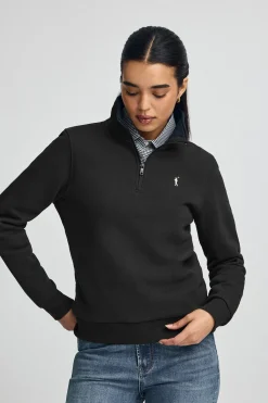 Polo Club Sweat-Shirts*Sweat-shirt avec fermeture éclair partielle et logo Rigby Go Noir