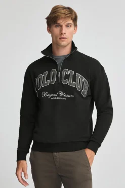 Polo Club Sweat-Shirts*Sweat-shirt avec fermeture éclair partielle et logo Established 2012 Noir