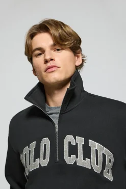 Polo Club Sweat-Shirts*Sweat-shirt Seldon à fermeture éclair partielle avec imprimé Noir