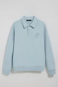 Polo Club Sweat-Shirts|Polos*Sweat-shirt polo Gorka bleu marine avec monogramme Bleu ciel