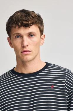 Polo Club Sweat-Shirts*Sweat-shirt rayé Captain avec monogramme brodé Bleu Marine
