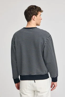 Polo Club Sweat-Shirts*Sweat-shirt rayé Captain avec monogramme brodé Bleu Marine