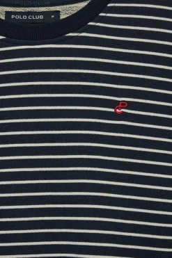 Polo Club Sweat-Shirts*Sweat-shirt rayé Captain avec monogramme brodé Bleu Marine